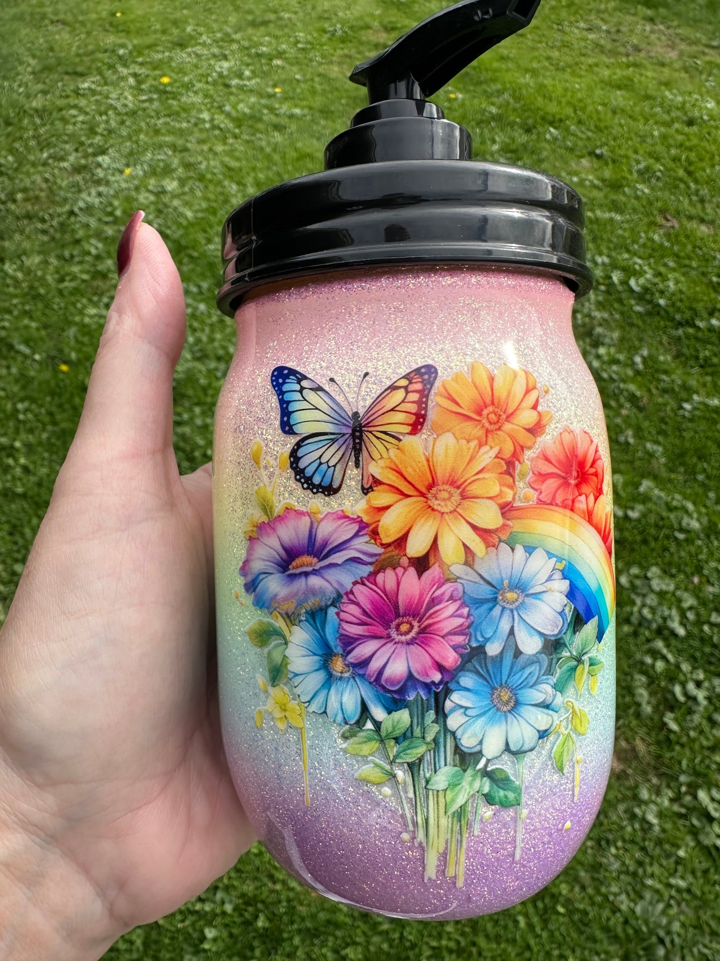 Mason jar soap dispenser