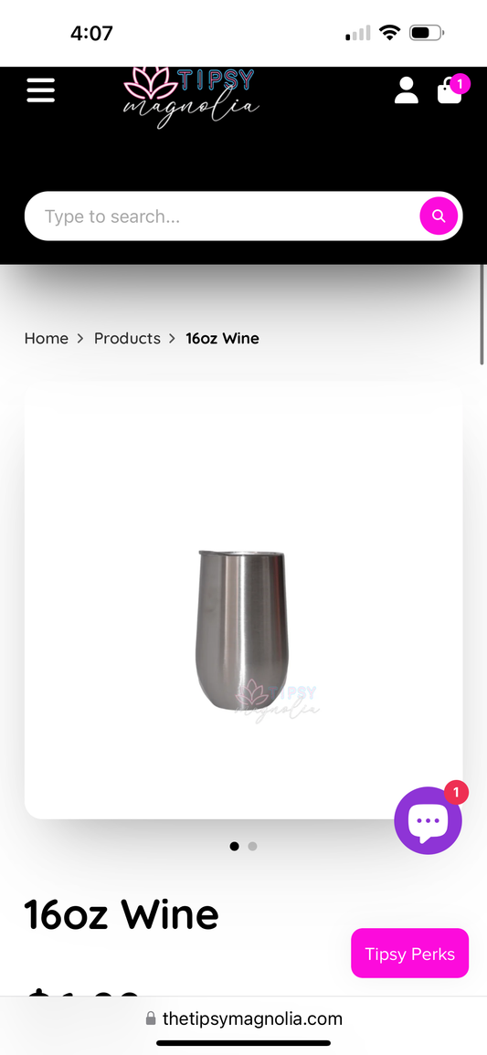 Custom 16oz Tipsy Wine Tumbler